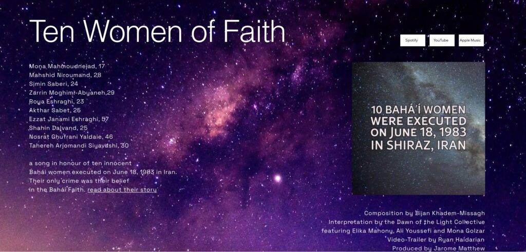 Ten Women of Faith by Bijan Khadem-Missagh featuring Elika Mahony and Ali Youssefi