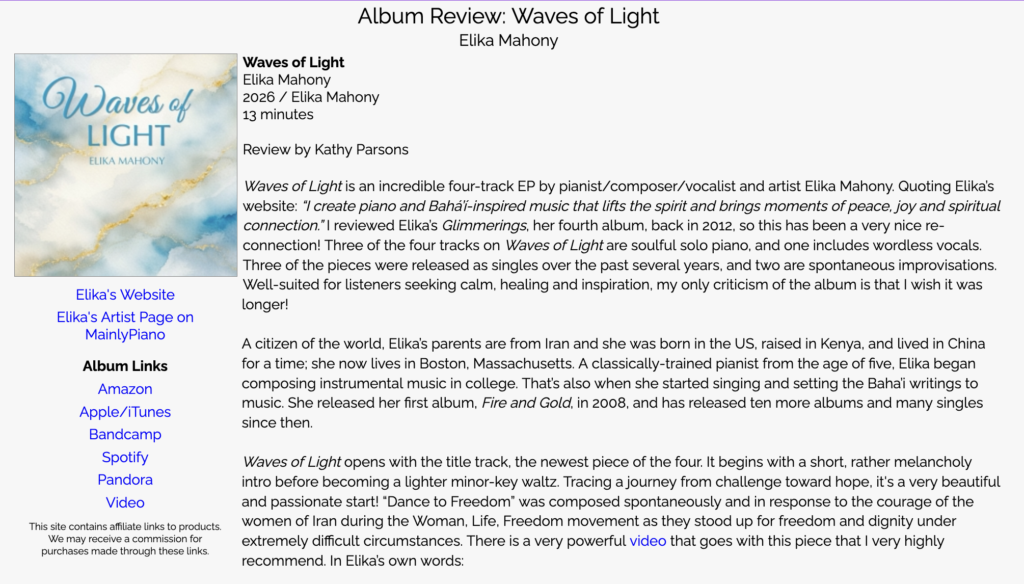 Waves of LIght review Kathy Parsons